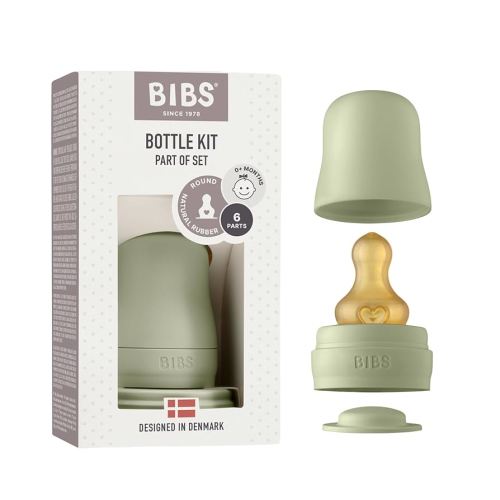 BIBS Bottle Kit - Part of Set. Mix and Match with BIBS Glass Bottles in Different Sizes, Bottle Kit Color - Part of Set, Sage