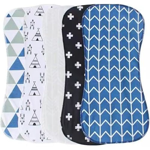 5 Pack Cotton Baby Burp Cloths - Extra Large, Absorbent Toddler Burping Cloths, Soft Keababies Washcloths,Versatile Newborn Burp Cloths with Wonderful Patterns