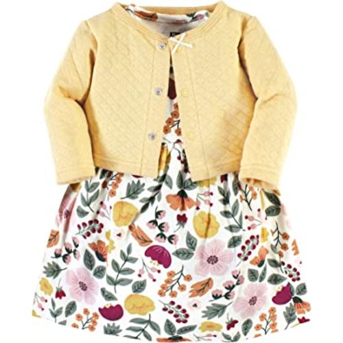 Hudson Baby Girls' One Size Quilted Cardigan and Dress