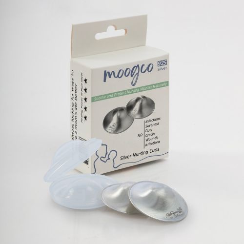 Moogco The Original Silver Nursing Cups for Mothers, L, XL