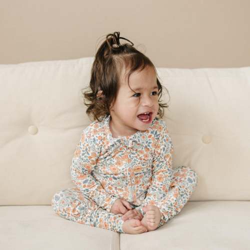 Darling Ditsy Bamboo Zippy Romper Floral Zipper Romper – August + Willow