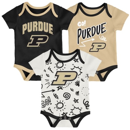 Purdue Boilermakers Outerstuff Newborn & Infant Three-Pack All Day Play Bodysuit Set