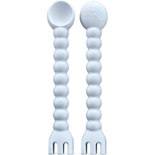 Ryan & Rose Cutie Tensils Baby Spoon and Fork [2 Pack] (Blue)