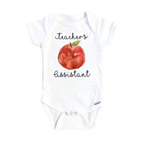 Teacher's Assistant Onesie® Baby Boy Girl Clothes Infant Bodysuit Funny Cute Newborn GS1 White 0-3M Onesie®