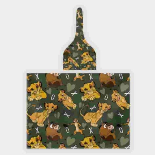 The Lion King Cartoon 2 Piece Baby Swaddle Hooded Set, Newborn Swaddle Blanket for Baby Boys and Girls 40" x 29"