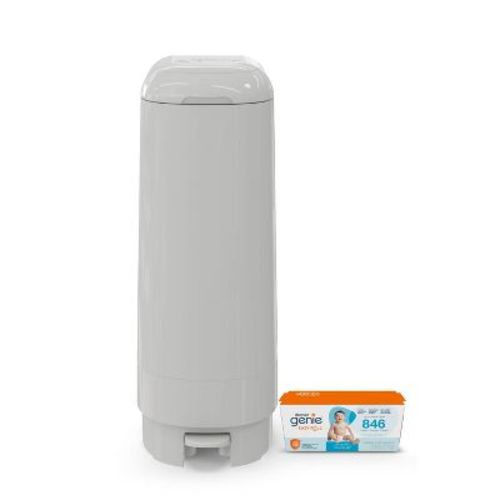 Diaper Genie Signature Pail With 18 Bags - Gray