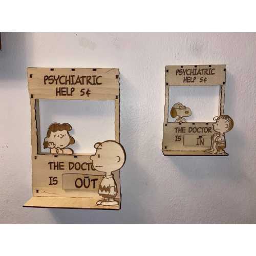 Peanuts Inspired The Doctor Is In – Custom Wall or Desk Decoration – 2 Sizes – Interchangeable Signs & Characters