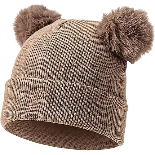 Baby Beanie Hat Toddler Infant Winter Knitted Hat Kids Soft Warm Pom Pom Beanie Cap for Boys Girls