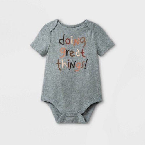 Baby 'Doing Great Things' Short Sleeve Bodysuit - Cat & Jack™ Gray