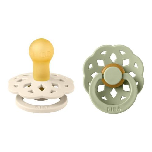 Bibs Boheme Latex Pacifier - 0-6m - Size 1 - 2pk - Ivory/sage