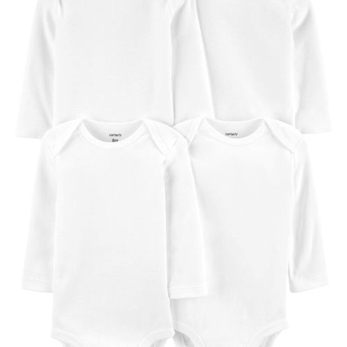 White Baby 4-Pack Long-Sleeve Original Bodysuits | Carter’s Oshkosh Canada
