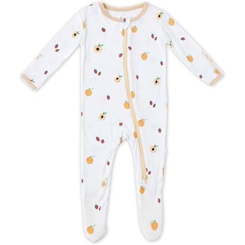 Soft Baby Bamboo Viscose Footie Pajamas, Zipper Closure, 0-24 Months