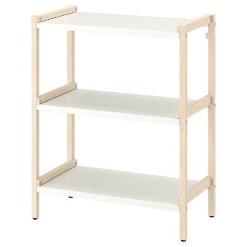 EKENABBEN Estantería abierta - álamo/blanco 27 1/2x13 3/8x33 7/8 "