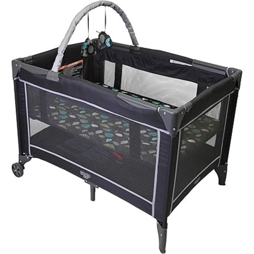 Cosco Parc Funsport Deluxe, Pack pour voyage, mode bassinette, Usage portable intérieur & extérieur/ jeu, pliage compact, léger, sac de voyage inclus - semis