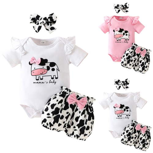 eczipvz 3 Months Baby Girl Clothes Romper Shorts Set Floral Summer Outfits Cute Baby Clothes Girl Pink,6-9 Months