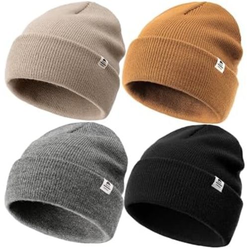 FURTALK 4 Pack Toddler Kids Beanie Boys Girls Baby Winter Hat Warm Knit Stretchy Breathable Hat