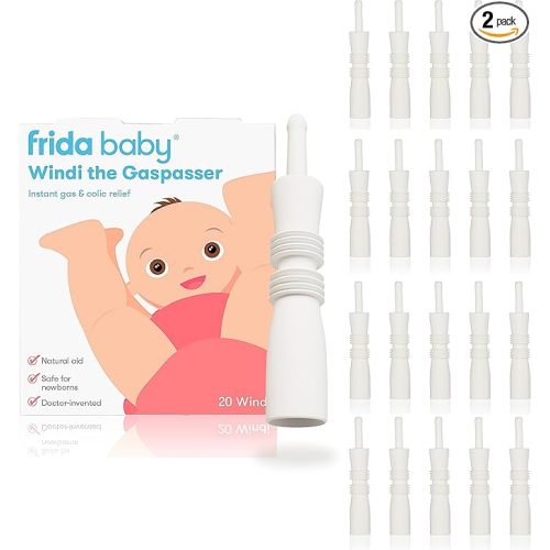 Frida Baby Windi Gas Passer | Baby Gas Relief and Colic Baby Relief, Baby Constipation Relief | 10 Count (Pack of 2) - Windi 20ct