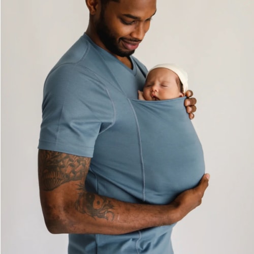 Lalabu Dad Shirt | Original Babywearing T-Shirt with Kangaroo Pouch | Baby Wrap Carrier for Newborns & Infants | Baby Wrap Carrier for Newborns | Essential for new Dads
