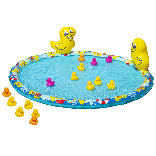 Banzai Jr. Duck Splash Mat - Fun Toddler Outdoor Water Games, Sprinkler Toys for Kids, Ages 18 Months+