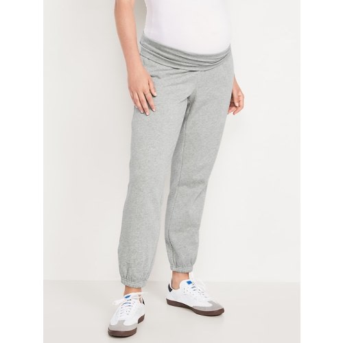 Maternity Rollover-Waist Jogger Sweatpants