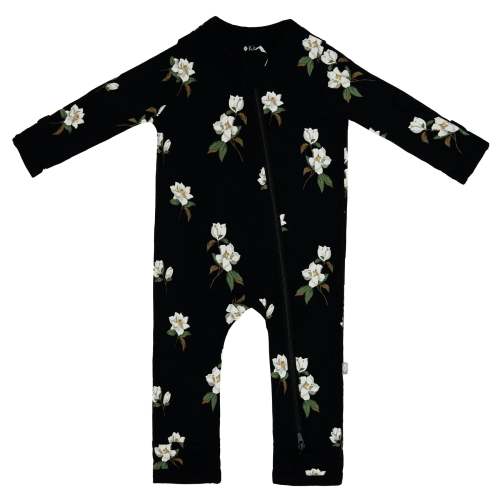 Zippered Romper in Midnight Magnolia, Size 3-6 month