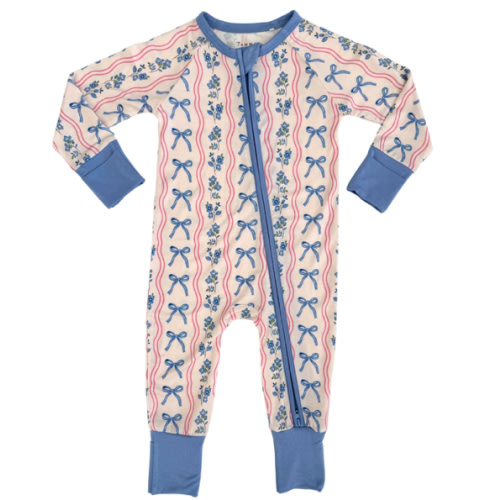 Amelia Bow Zipper Romper – In My Jammers