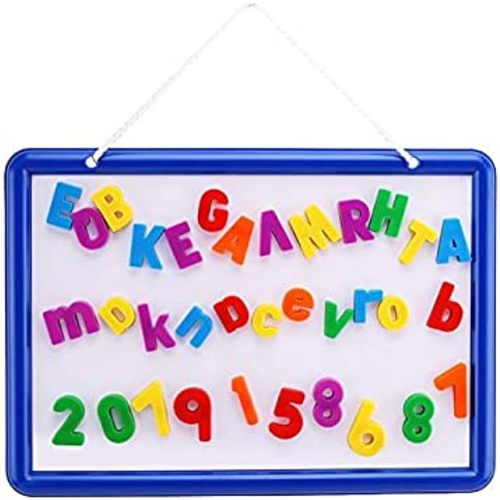Kid’s Dry Erase Board and Magnet Set – 109 Piece Magnetic Letters, Numbers, and Symbols for Fun Educational Learning – Hanging Whiteboard for Home, Preschool, Kindergarten – by EduKids