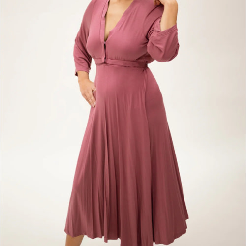 Lila Labor & Postpartum Gown in Dusty Rose