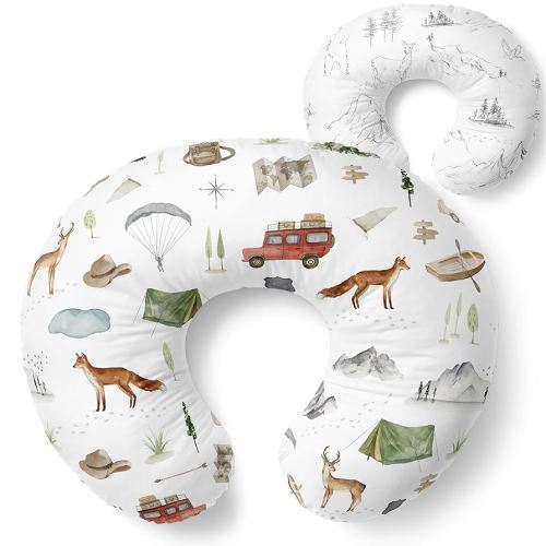 Pobibaby 1-Pack Premium Nursing Pillow Cover - Ultra Soft & Stretchy 96% Cotton, Breastfeeding Pillow Cover for Baby Boys and Girls (Explore)
