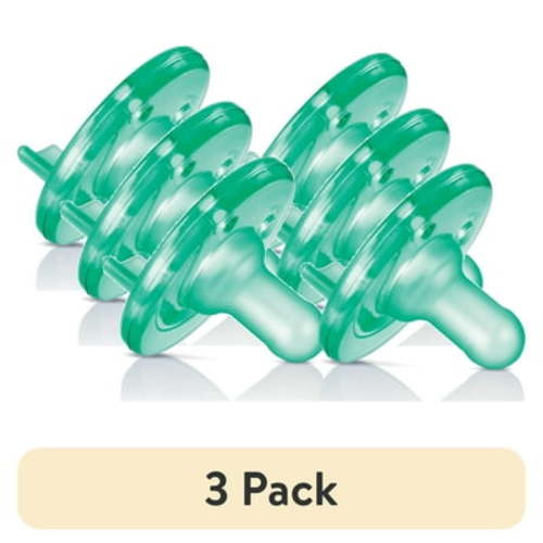 (3 pack) Philips Avent Soothie Pacifier, 3-18 Months, Green, 2 Pack, SCF192/05