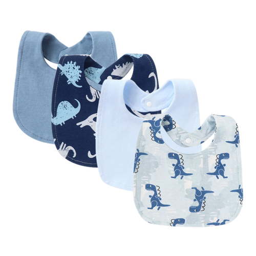 Set of 4pcs Baby Teething Bib Soft Absorbent Saliva Towels Comfortable Toddler Burp Cloths for Infants 0-2 Years