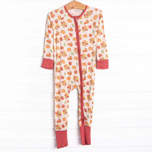 Turkeys and Treats Bamboo Zippy Pajama, Red – Stitchy Fish