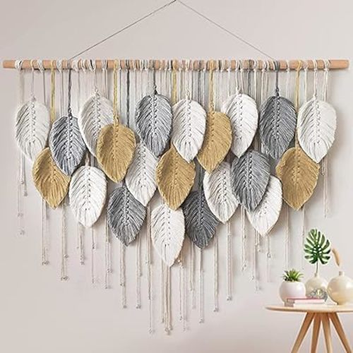 LOMOHOO Macrame Wall Hanging,Boho Home Decor,Bohemian Woven Decoration for Bedroom Living Room Apartment Dorm Gallery Perfect Handmade Gift Ideas 39" W x 30.7" L
