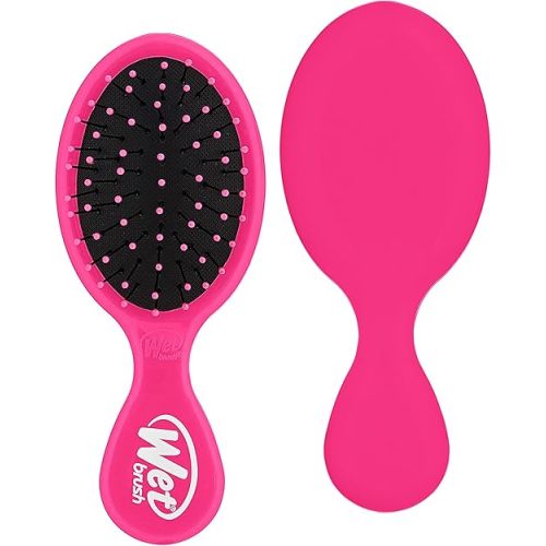 Wet Brush Mini Detangler Hair Brush, Purple - Detangling Travel Hair Brush - Ultra-Soft IntelliFlex Bristles Glide Through Tangles with Ease - Pain-Free - All Hair Types