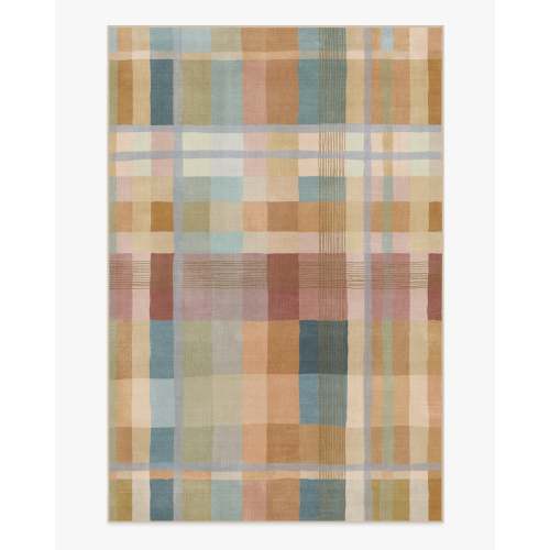 Margot Plaid Ochre Multicolor Flatwoven Rug | Ruggable