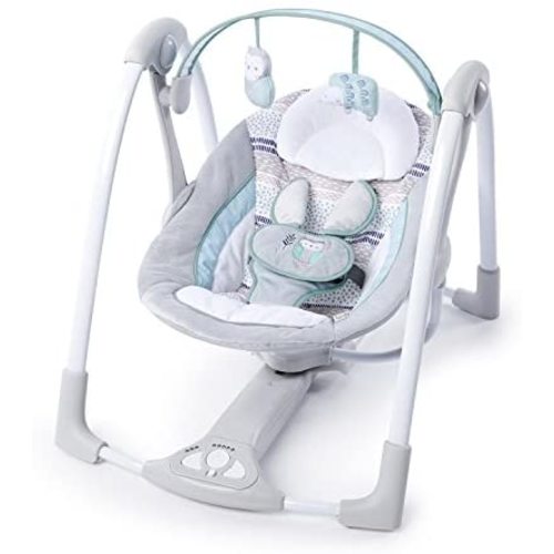 Ingenuity Compact Lightweight Portable Baby Swing with Music, Nature Sounds and Battery-Saving Technology - Abernathy, 0-9 Months