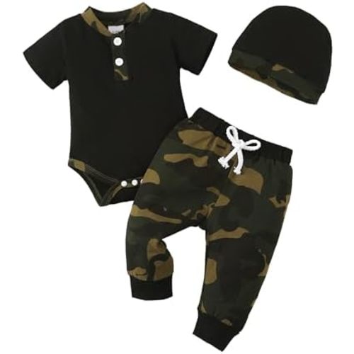 Renotemy Newborn Baby Boy Clothes Outfits Infant Boy Letter Print Romper Pants Clothing Set