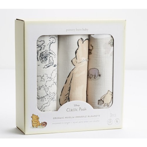 Disney's Winnie the Pooh Organic Muslin Swaddle Set | Pottery Barn Kids