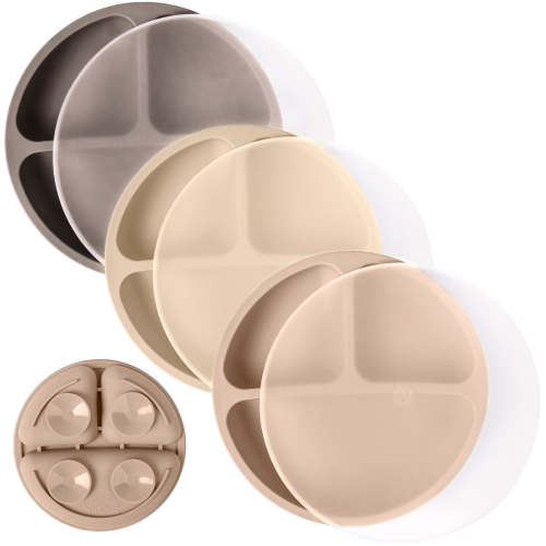 Silicone Suction Plates with Lids | WeeSprout