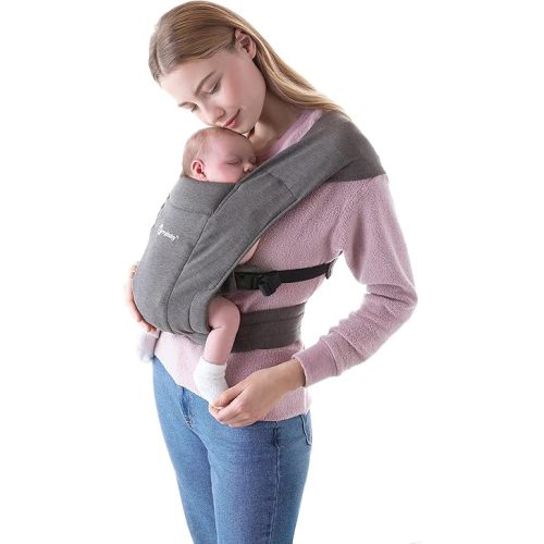 Ergobaby Embrace Baby Carrier Newborn to Toddler - Breathable Baby Carriers for Summer - Cozy Essentials (7-25 Pounds), Ponte Knit, Heather Grey