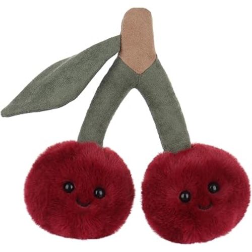 Apricot Lamb Delicious Cherry Fruit Plush Stuffed Animals for Kids, Soft Cute Plush Toys for Baby Girl and Boy, Fluffy Delicious Cherry Red