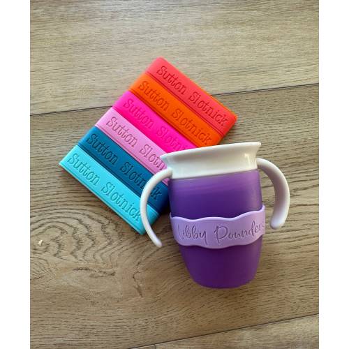 Personalized water bottle bands / baby bottle label/ sippy cup label / bottle bands / personalized drink bands / silicone bottle band/