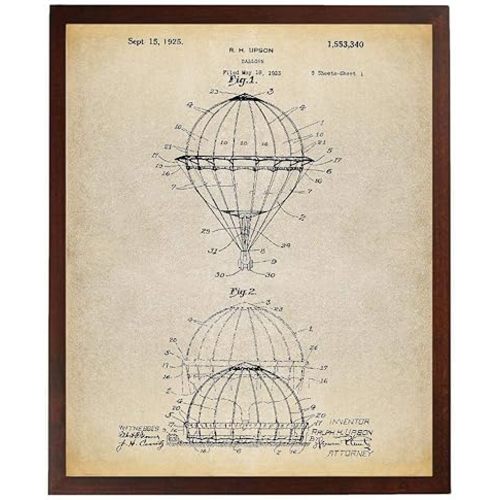 Hot Air Balloon 1923 Patent Poster Art Print Circus Print Hot Air Balloon Nursery Carnival Art Vintage Nursery Decor Around The World TNP69