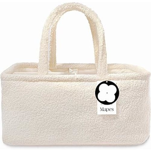 MAPES New Diaper Caddy Organizer - Removable Divider Large Diaper Caddy Basket, Portable Storage for Diapers, Wipes and Baby Stuff, Nursery Organizer Holder Tote Bag, Best Gift for Baby Shower