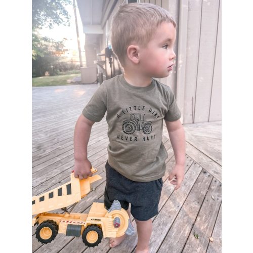 Toddler Tractor Shirt for Boy a Little Dirt Never Hurt - Etsy