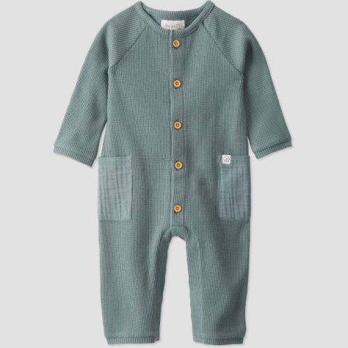 Little Planet By Carter's Organic Baby Waffle Romper - Gray Newborn