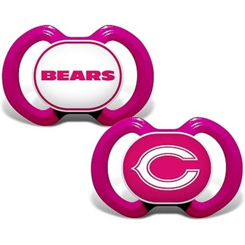 BabyFanatic Girls Pink Pacifier 2-Pack - NFL Chicago Bears - Officially Licensed League Gear