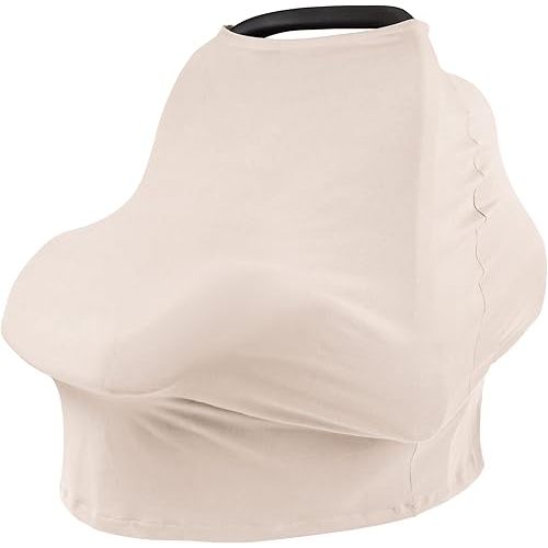 Konssy Baby Car Seat Covers- Multi-use Carseat Canopy for Babies, Stretchy Infant Carseat Cover Boy, Shower Gifts for Unisex Boys and Girls