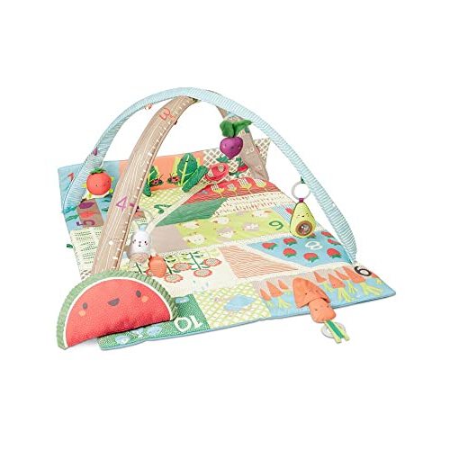 Skip Hop Tummy Time Mat, 3-in-1 Activity Baby Play Gym, Age 0+, Farmstand Grow & Play, Green