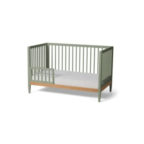 Rover Green Modern 3-in-1 Convertible Baby Crib To Toddler Bed With Guardrail | Nursery